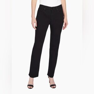 NWT. Jones New York. Lexington Straight Jean. 4. Onyx with Pocket Embellishment
